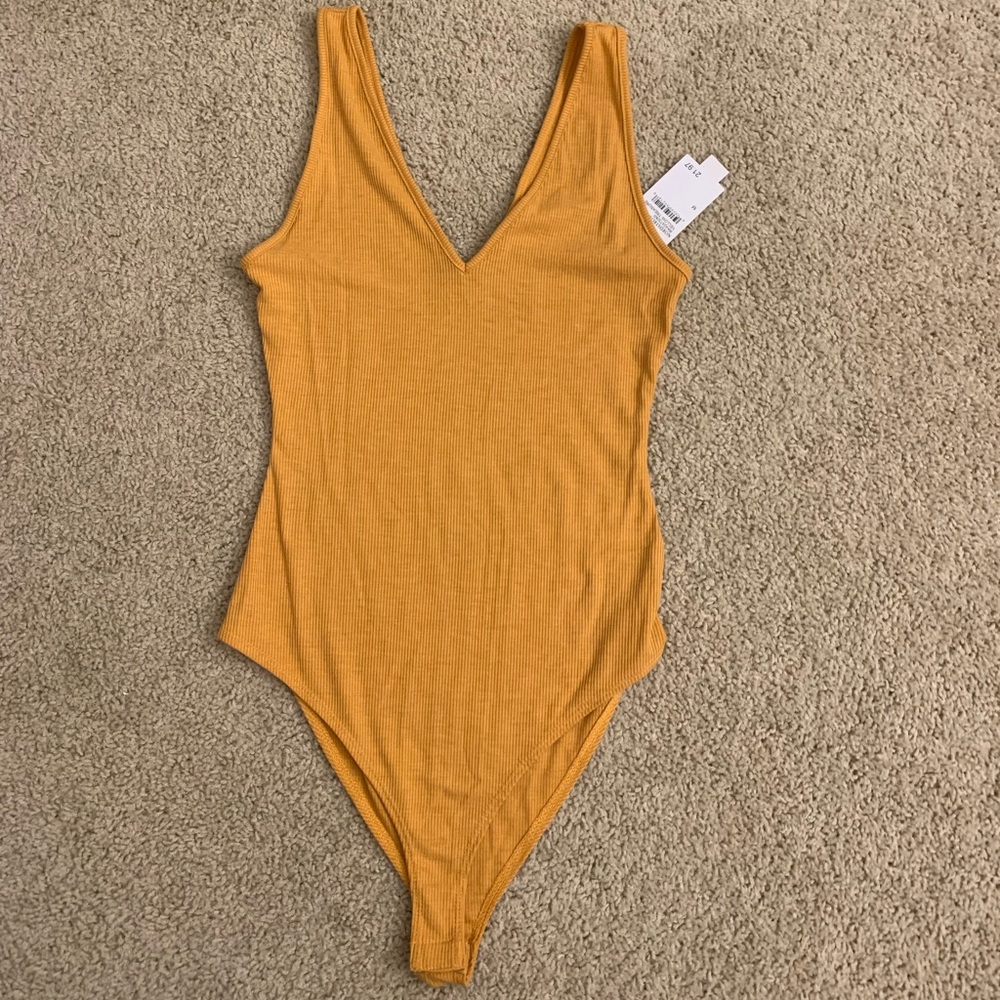 NWT Mustard V-Neck bodysuit